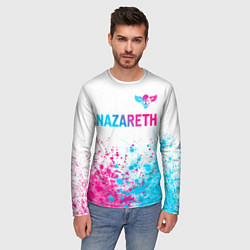Лонгслив мужской Nazareth neon gradient style посередине, цвет: 3D-принт — фото 2