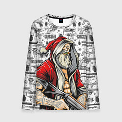 Лонгслив мужской Гангстер Санта-Клаус, цвет: 3D-принт