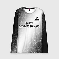 Мужской лонгслив Thirty Seconds to Mars glitch на светлом фоне посе