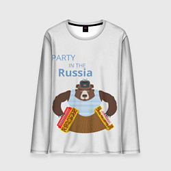 Мужской лонгслив Вечеринка в России с медведем