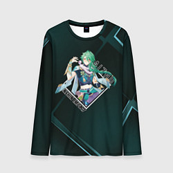 Лонгслив мужской Бай Чжу в ромбе, цвет: 3D-принт