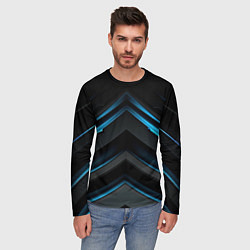 Лонгслив мужской Абстрактная вселенная синего, цвет: 3D-принт — фото 2