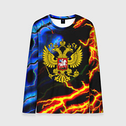 Лонгслив мужской Россия наша страна герб шторм, цвет: 3D-принт