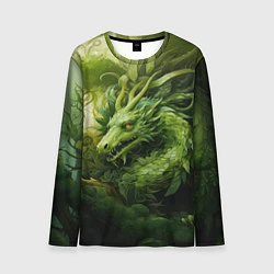 Лонгслив мужской Зеленый травяной дракон, цвет: 3D-принт