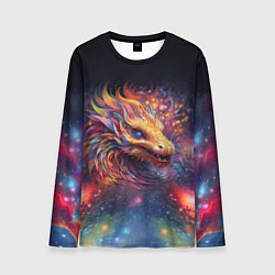 Лонгслив мужской Космический дракон - символ года, цвет: 3D-принт