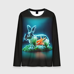 Лонгслив мужской Прозрачный стеклянный кролик с овощами, цвет: 3D-принт