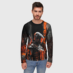 Лонгслив мужской Девушка в боевой броне, цвет: 3D-принт — фото 2
