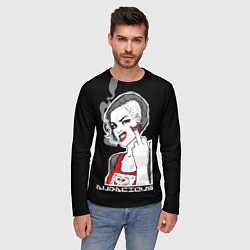 Лонгслив мужской Дерзкая девица всех посылает, цвет: 3D-принт — фото 2