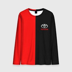Лонгслив мужской Toyota car красно чёрный, цвет: 3D-принт