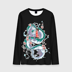 Лонгслив мужской Тихиро и Хаку - унесенные призраками, цвет: 3D-принт