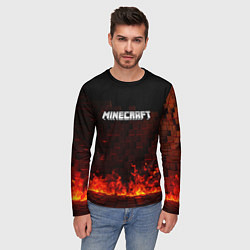 Лонгслив мужской Minecraft fire logo, цвет: 3D-принт — фото 2