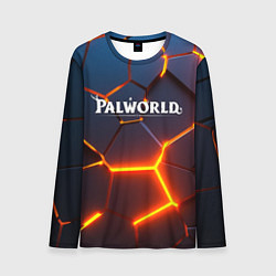 Лонгслив мужской Palworld logo разлом плит, цвет: 3D-принт