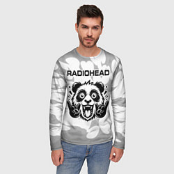 Лонгслив мужской Radiohead рок панда на светлом фоне, цвет: 3D-принт — фото 2