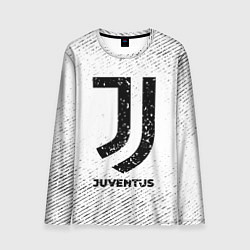 Лонгслив мужской Juventus с потертостями на светлом фоне, цвет: 3D-принт