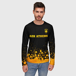 Лонгслив мужской AEK Athens - gold gradient посередине, цвет: 3D-принт — фото 2