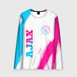 Лонгслив мужской Ajax neon gradient style вертикально, цвет: 3D-принт