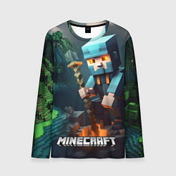 Лонгслив мужской Minecraft персонаж у костра, цвет: 3D-принт