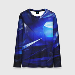 Лонгслив мужской Black and blue abstract background sport style, цвет: 3D-принт