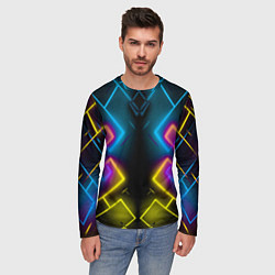 Лонгслив мужской Жёлтый неон, цвет: 3D-принт — фото 2