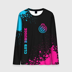 Мужской лонгслив Club Brugge - neon gradient вертикально