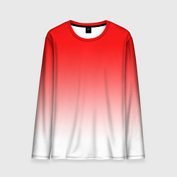 Лонгслив мужской Красно белый градиент, цвет: 3D-принт