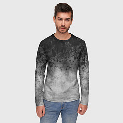 Лонгслив мужской Абстракция - серые чернила, цвет: 3D-принт — фото 2