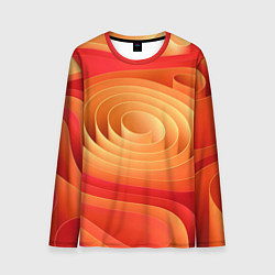 Лонгслив мужской Оранжевые объемные круги, цвет: 3D-принт