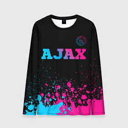 Лонгслив мужской Ajax - neon gradient посередине, цвет: 3D-принт