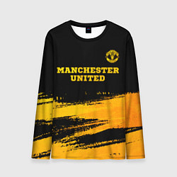 Лонгслив мужской Manchester United - gold gradient посередине, цвет: 3D-принт