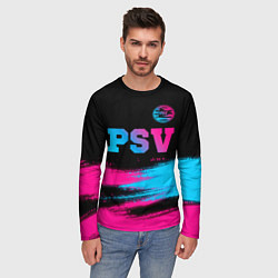 Лонгслив мужской PSV - neon gradient посередине, цвет: 3D-принт — фото 2