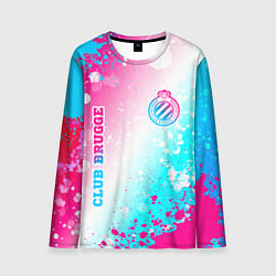 Лонгслив мужской Club Brugge neon gradient style вертикально, цвет: 3D-принт