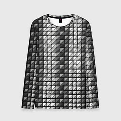 Лонгслив мужской Чёрно-белые квадраты, цвет: 3D-принт