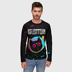 Лонгслив мужской Led Zeppelin - rock star cat, цвет: 3D-принт — фото 2
