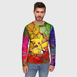 Лонгслив мужской Pikachu pokeballs, цвет: 3D-принт — фото 2