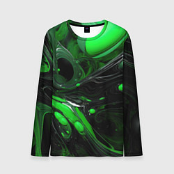 Мужской лонгслив Green dark abstract geometry style