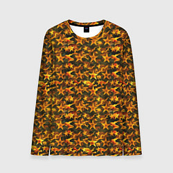 Лонгслив мужской Огненные звезды и камуфляж, цвет: 3D-принт
