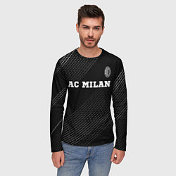 Лонгслив мужской AC Milan sport на темном фоне посередине, цвет: 3D-принт — фото 2