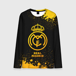 Лонгслив мужской Real Madrid - gold gradient, цвет: 3D-принт