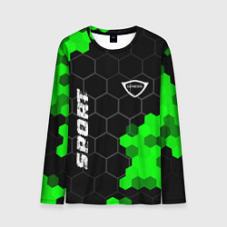 Лонгслив мужской Genesis green sport hexagon, цвет: 3D-принт