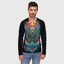 Лонгслив мужской Суровый русский медведь, цвет: 3D-принт — фото 2