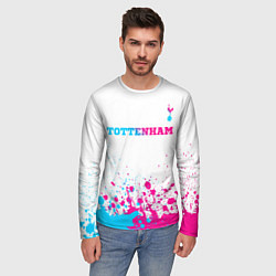 Лонгслив мужской Tottenham neon gradient style посередине, цвет: 3D-принт — фото 2