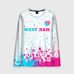 Лонгслив мужской West Ham neon gradient style посередине, цвет: 3D-принт