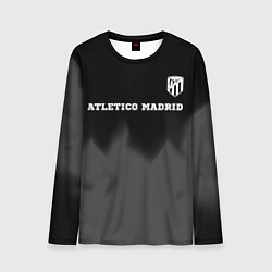 Лонгслив мужской Atletico Madrid sport на темном фоне посередине, цвет: 3D-принт