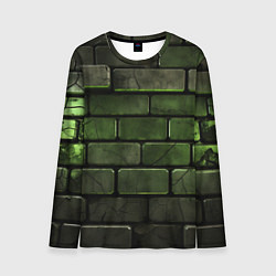Лонгслив мужской Зеленые неоновые кирпичи, цвет: 3D-принт