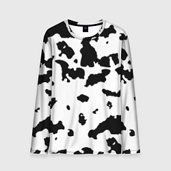 Мужской лонгслив Черно белый пятнистый узор