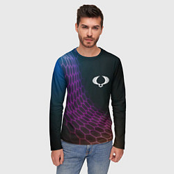 Лонгслив мужской SsangYong neon hexagon, цвет: 3D-принт — фото 2