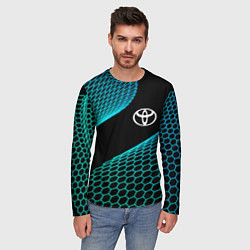Лонгслив мужской Toyota electro hexagon, цвет: 3D-принт — фото 2