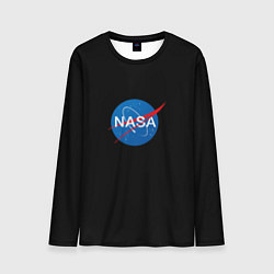 Лонгслив мужской Nasa logo space blue, цвет: 3D-принт