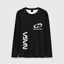 Лонгслив мужской Nasa space logo white, цвет: 3D-принт