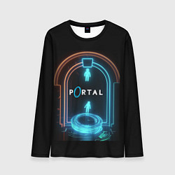 Мужской лонгслив Portal neon style logo